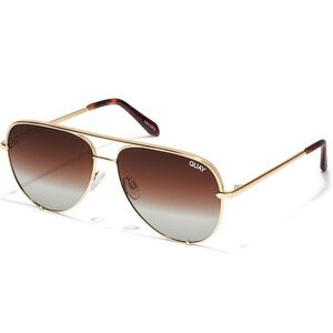 Quay Gold Aviator Sunglasses
